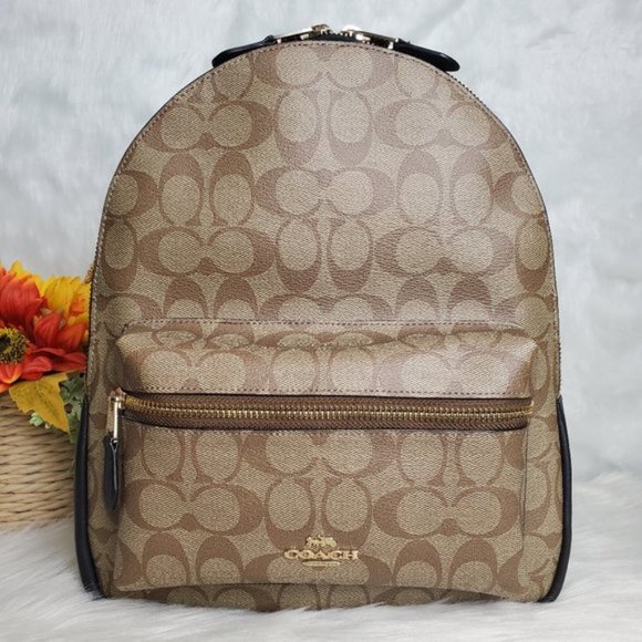 Coach | Bags | Coach Medium Charlie Backpack In Signature Canvas | Poshmark